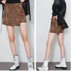 Zara Leopard Print Wrap Skort